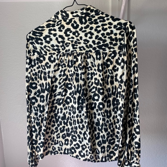 Topshop Leopard button down blouse with collar size US 2 - Picture 4 of 6